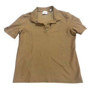Burberry Malleco Polo Latte Brown Sz XS 100% Cotton